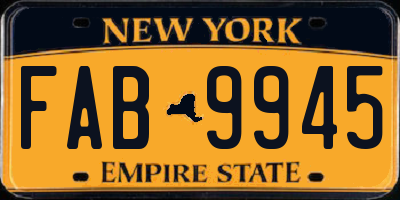 NY license plate FAB9945