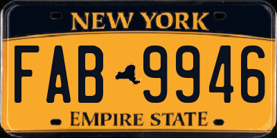 NY license plate FAB9946