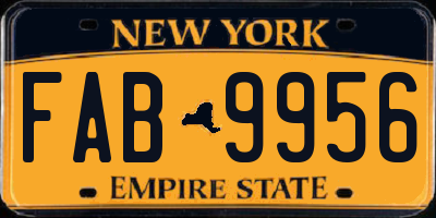 NY license plate FAB9956