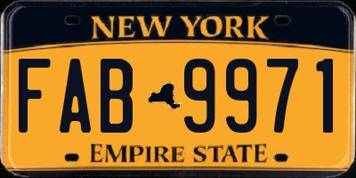 NY license plate FAB9971