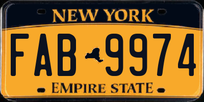 NY license plate FAB9974