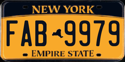 NY license plate FAB9979