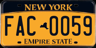 NY license plate FAC0059