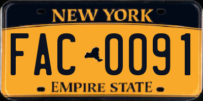 NY license plate FAC0091