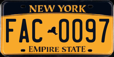 NY license plate FAC0097