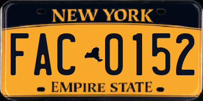 NY license plate FAC0152