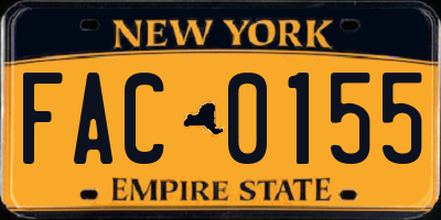NY license plate FAC0155