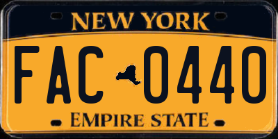 NY license plate FAC0440