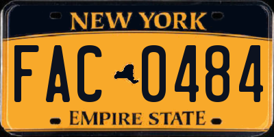 NY license plate FAC0484