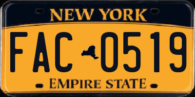 NY license plate FAC0519