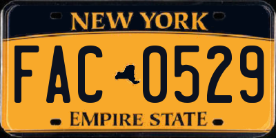 NY license plate FAC0529