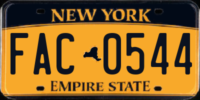 NY license plate FAC0544