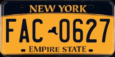 NY license plate FAC0627