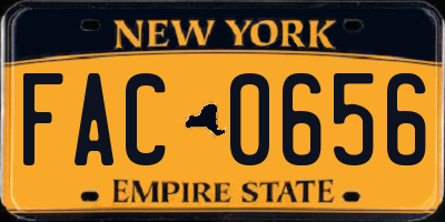 NY license plate FAC0656