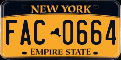 NY license plate FAC0664