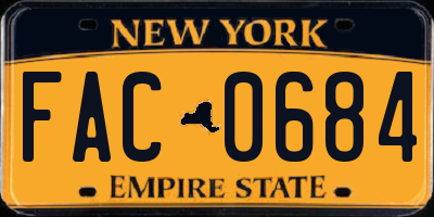 NY license plate FAC0684