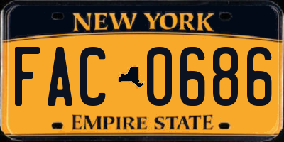NY license plate FAC0686