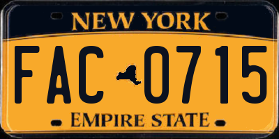 NY license plate FAC0715