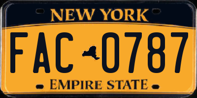 NY license plate FAC0787
