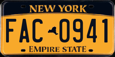 NY license plate FAC0941