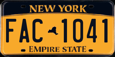 NY license plate FAC1041