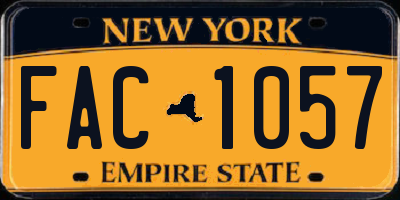NY license plate FAC1057