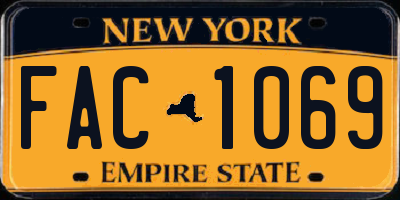 NY license plate FAC1069