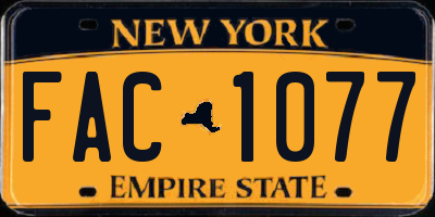 NY license plate FAC1077