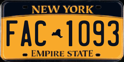 NY license plate FAC1093