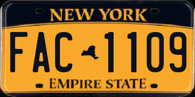 NY license plate FAC1109