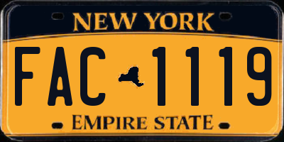 NY license plate FAC1119