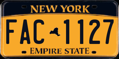 NY license plate FAC1127
