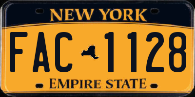 NY license plate FAC1128