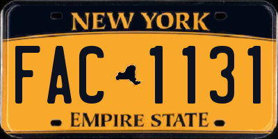 NY license plate FAC1131