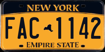 NY license plate FAC1142