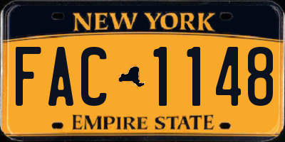 NY license plate FAC1148