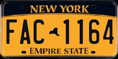 NY license plate FAC1164