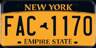 NY license plate FAC1170