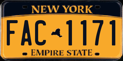 NY license plate FAC1171