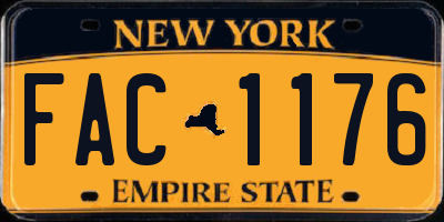 NY license plate FAC1176
