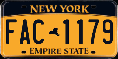 NY license plate FAC1179