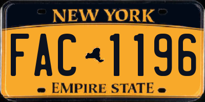 NY license plate FAC1196