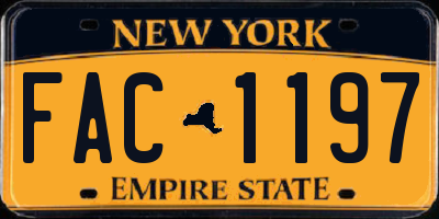 NY license plate FAC1197