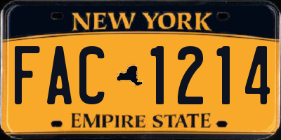 NY license plate FAC1214