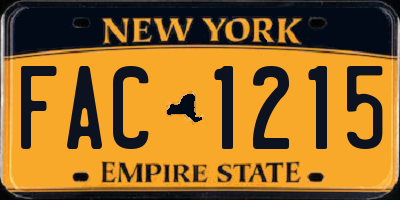 NY license plate FAC1215