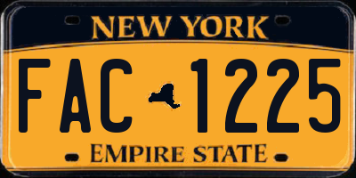 NY license plate FAC1225