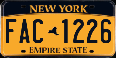 NY license plate FAC1226