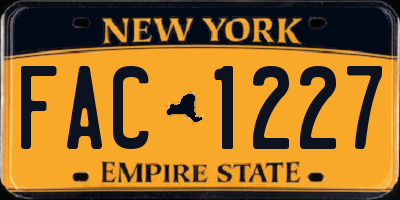 NY license plate FAC1227