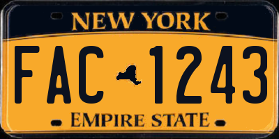 NY license plate FAC1243