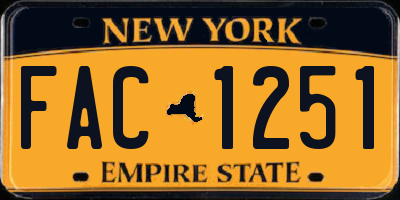 NY license plate FAC1251
